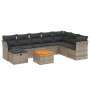 9-teiliges Gartenmöbel-Set und graue synthetische Rattankissen von , Gartensets - Ref: Foro24-3264763, Preis: 567,97 €, Rabat...