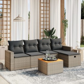 6-piece garden furniture set and gray synthetic rattan cushions by , Garden sets - Ref: Foro24-3264833, Price: 371,39 €, Disc...