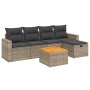 Set de muebles de jardín 6 pzas y cojines ratán sintético gris de , Conjuntos de jardín - Ref: Foro24-3264833, Precio: 367,24...