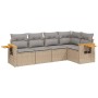 Garden sofa set with cushions 5 pieces beige synthetic rattan by , Garden sets - Ref: Foro24-3226787, Price: 379,99 €, Discou...