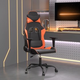 Black and orange synthetic leather massage gaming chair by , Gaming chairs - Ref: Foro24-345405, Price: 121,99 €, Discount: %