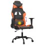 Silla gaming de masaje cuero sintético negro y naranja de , Sillones para videojuegos - Ref: Foro24-345405, Precio: 121,69 €,...