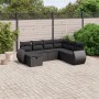 7-teiliges Garten-Essset und schwarze Kissen aus synthetischem Rattan von , Gartensets - Ref: Foro24-3264141, Preis: 469,24 €...