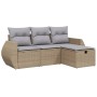 Gartensofa-Set mit beigem Kissenmix, 4-teilig aus PE-Rattan von , Gartensets - Ref: Foro24-3264065, Preis: 298,25 €, Rabatt: %