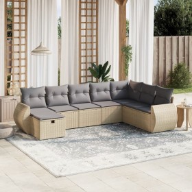 Gartensofa-Set mit beigem Kissenmix, 8-teilig aus PE-Rattan von , Gartensets - Ref: Foro24-3264205, Preis: 557,63 €, Rabatt: %