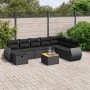 8-teiliges Gartensofa-Set und schwarze synthetische Rattankissen von , Gartensets - Ref: Foro24-3265094, Preis: 555,29 €, Rab...