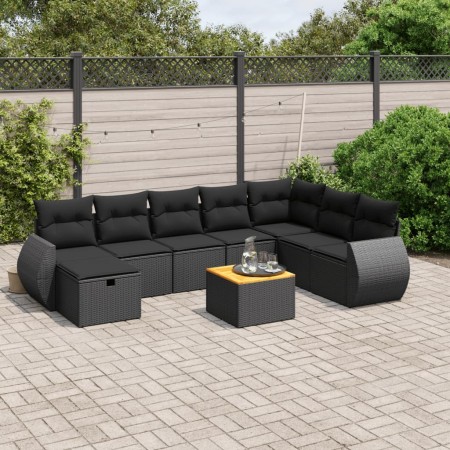 8-piece garden sofa set and black synthetic rattan cushions by , Garden sets - Ref: Foro24-3265094, Price: 548,32 €, Discount: %