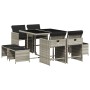 Set comedor de jardín 9 pzas cojines ratán sintético gris claro de , Conjuntos de jardín - Ref: Foro24-3210599, Precio: 502,4...