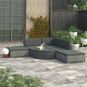 6-piece garden furniture set and gray synthetic rattan cushions by vidaXL, Garden sets - Ref: Foro24-46742, Price: 452,50 €, ...