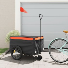 Black and orange iron bicycle trailer 45 kg by , Bicycle trailers - Ref: Foro24-94110, Price: 81,37 €, Discount: %