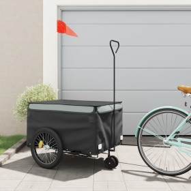 Black and gray iron bicycle trailer 45 kg by , Bicycle trailers - Ref: Foro24-94112, Price: 97,99 €, Discount: %