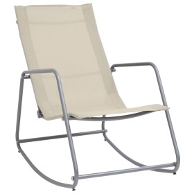 Silla mecedora de jardín textilene crema 95x54x85 cm de vidaXL, Sillas de jardín - Ref: Foro24-47929, Precio: 52,37 €, Descue...