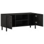 Solid black mango wood TV cabinet 105x33x46 cm by , TV Furniture - Ref: Foro24-356819, Price: 113,87 €, Discount: %