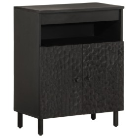 Solid black mango wood sideboard 60x33x75 cm by , Sideboards - Ref: Foro24-356844, Price: 107,99 €, Discount: %