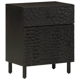 Solid black mango wood nightstand 50x33x60 cm by , Nightstands - Ref: Foro24-356827, Price: 90,11 €, Discount: %