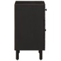 Solid black mango wood nightstand 50x33x60 cm by , Nightstands - Ref: Foro24-356827, Price: 90,11 €, Discount: %