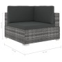 Set de muebles de jardín 6 pzas y cojines ratán sintético gris de vidaXL, Conjuntos de jardín - Ref: Foro24-46742, Precio: 45...