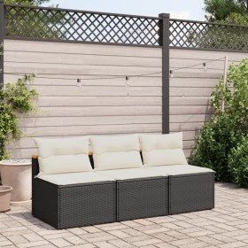 Garden sofa without armrests 2 pcs and black PE rattan cushions by , Outdoor sofas - Ref: Foro24-365832, Price: 167,19 €, Dis...