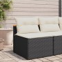 Gartensofa ohne Armlehnen 2 Stück und schwarze PE-Rattankissen von , Outdoor-Sofas - Ref: Foro24-365832, Preis: 166,99 €, Rab...