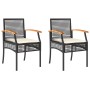 Garden chairs with cushion 2 pcs black PE rattan and acacia wood by , Garden chairs - Ref: Foro24-366247, Price: 117,59 €, Di...