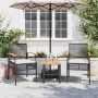 Garden chairs with cushion 2 pcs black PE rattan and acacia wood by , Garden chairs - Ref: Foro24-366247, Price: 117,59 €, Di...