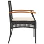 Garden chairs with cushion 2 pcs black PE rattan and acacia wood by , Garden chairs - Ref: Foro24-366247, Price: 117,59 €, Di...