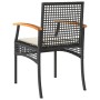 Garden chairs with cushion 2 pcs black PE rattan and acacia wood by , Garden chairs - Ref: Foro24-366247, Price: 117,59 €, Di...