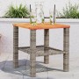 Mesa de jardín ratán sintético madera acacia gris 40x40x42 cm de , Mesas de jardín - Ref: Foro24-366264, Precio: 48,29 €, Des...