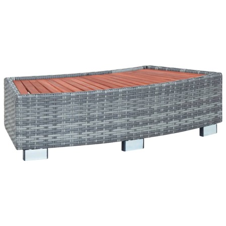 Gray PE rattan hot tub step 92x45x25 cm by vidaXL, Pool stairs and ramps - Ref: Foro24-46461, Price: 92,86 €, Discount: %