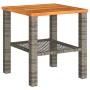 Garden table synthetic rattan gray acacia wood 40x40x42 cm by , Garden tables - Ref: Foro24-366264, Price: 48,41 €, Discount: %