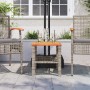 Garden table synthetic rattan gray acacia wood 40x40x42 cm by , Garden tables - Ref: Foro24-366264, Price: 48,41 €, Discount: %