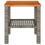 Garden table synthetic rattan gray acacia wood 40x40x42 cm by , Garden tables - Ref: Foro24-366264, Price: 48,41 €, Discount: %