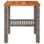 Garden table synthetic rattan gray acacia wood 40x40x42 cm by , Garden tables - Ref: Foro24-366264, Price: 48,41 €, Discount: %