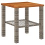 Garden table synthetic rattan gray acacia wood 40x40x42 cm by , Garden tables - Ref: Foro24-366264, Price: 48,41 €, Discount: %