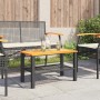 Garden table synthetic rattan black acacia wood 70x38x42 cm by , Garden tables - Ref: Foro24-366270, Price: 70,70 €, Discount: %