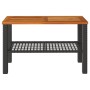 Garden table synthetic rattan black acacia wood 70x38x42 cm by , Garden tables - Ref: Foro24-366270, Price: 70,70 €, Discount: %