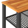 Garden table synthetic rattan black acacia wood 70x38x42 cm by , Garden tables - Ref: Foro24-366270, Price: 70,70 €, Discount: %