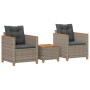 Tisch und Stühle mit Kissen 3 Stück PE Rattan graues Akazienholz von , Gartensets - Ref: Foro24-366314, Preis: 224,48 €, Raba...