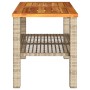 Mesa de jardín ratán sintético madera acacia beige 70x38x42 cm de , Mesas de jardín - Ref: Foro24-366272, Precio: 72,25 €, De...