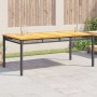 Mesa de jardín ratán sintético madera acacia negro 180x90x75 cm de , Mesas de jardín - Ref: Foro24-366279, Precio: 222,86 €, ...