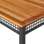 Mesa de jardín ratán sintético madera acacia negro 180x90x75 cm de , Mesas de jardín - Ref: Foro24-366279, Precio: 222,86 €, ...