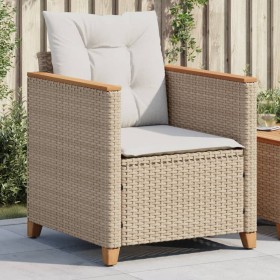 Garden armchair with beige synthetic rattan cushions by , Garden chairs - Ref: Foro24-366323, Price: 99,33 €, Discount: %