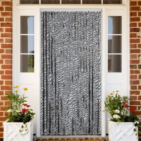 Gray black and white chenille fly curtain 100x230 cm by , Mosquito nets for windows - Ref: Foro24-377338, Price: 65,21 €, Dis...