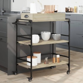 Sonoma oak engineered wood kitchen cart 81.5x41x92.5cm by , Kitchen and dining carts - Ref: Foro24-842342, Price: 76,99 €, Di...