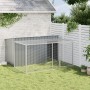 Doghouse with corral gray galvanized steel 197x194x110 cm by , Dog kennels - Ref: Foro24-3214224, Price: 278,93 €, Discount: %