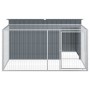 Doghouse with corral gray galvanized steel 197x194x110 cm by , Dog kennels - Ref: Foro24-3214224, Price: 278,93 €, Discount: %