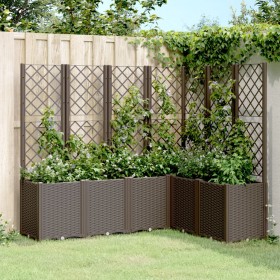 Planter with brown PP trellis 160x120x140 cm by , Pots and planters - Ref: Foro24-367880, Price: 284,17 €, Discount: %