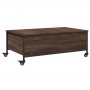 Brown engineered wood coffee table with wheels 91x55x34 cm by , Coffee table - Ref: Foro24-842300, Price: 72,60 €, Discount: %