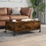 Coffee table with wheels engineered oak wood 91x55x34 cm by , Coffee table - Ref: Foro24-842298, Price: 70,77 €, Discount: %