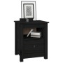 Mesita de noche madera maciza de pino negra 40x35x49 cm de vidaXL, Mesitas de noche - Ref: Foro24-813717, Precio: 37,99 €, De...